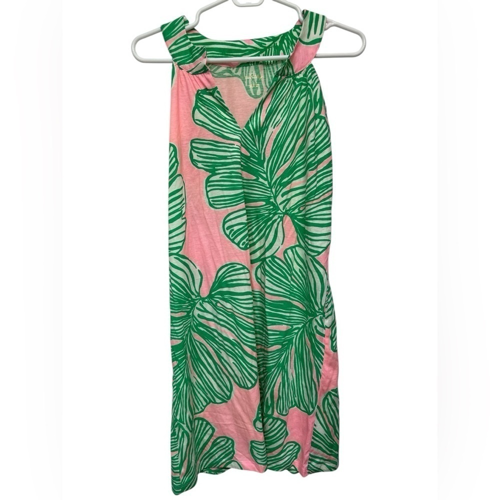 Lilly Pulitzer Ross Shift Pink and Green Leaf Print Dress NWOT